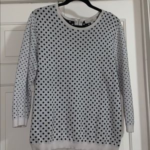 Loft Black and White Polka Dot Sweater